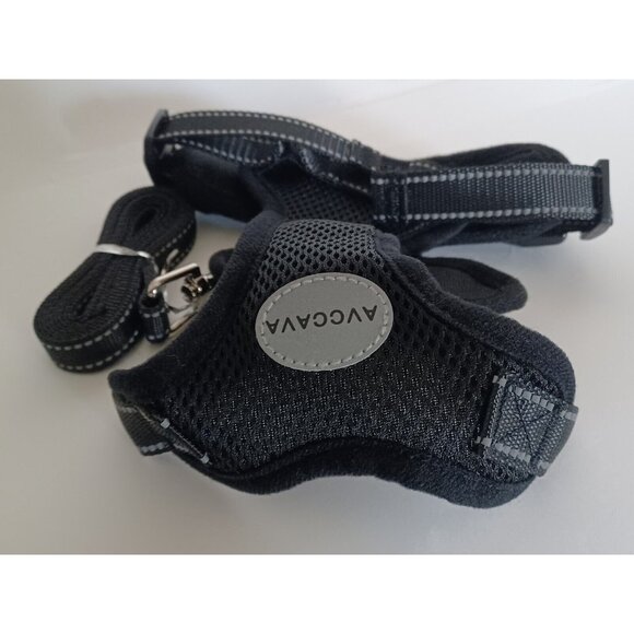 AVCCAVA Pet Harness With Leash Soft Breathable Reflective Strip Size: SM Black - Picture 8 of 13
